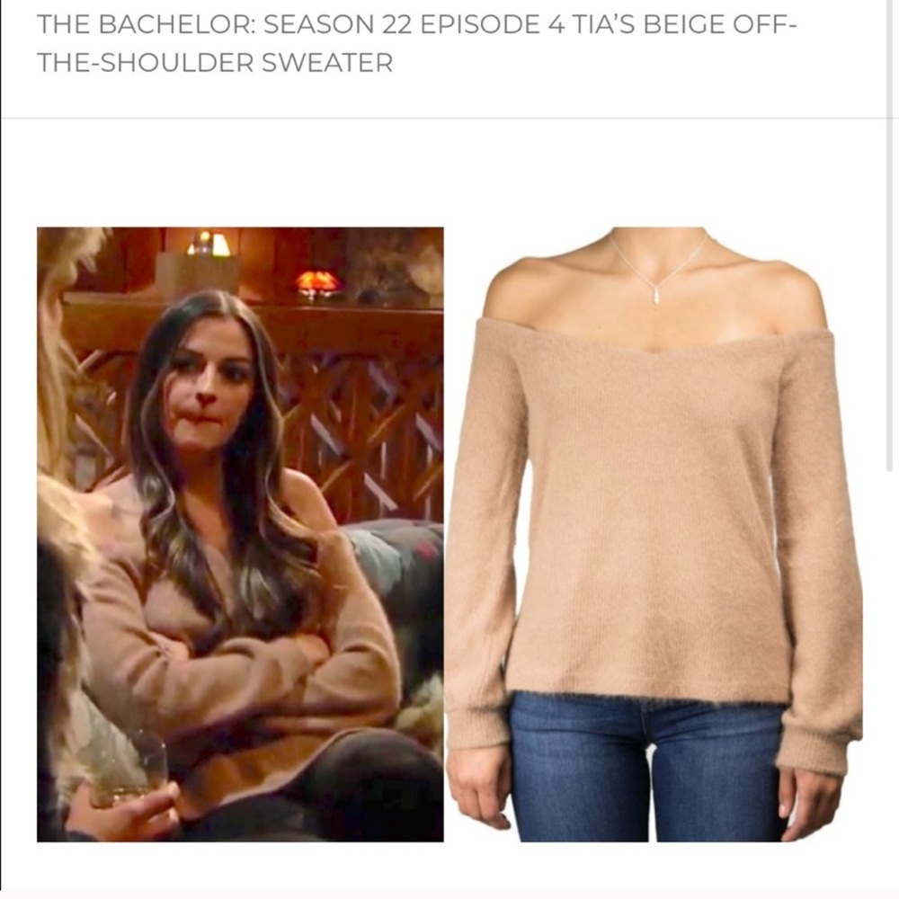 Saylor Beige Off the Shoulder Sweater🦋